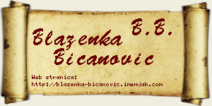 Blaženka Bicanović vizit kartica